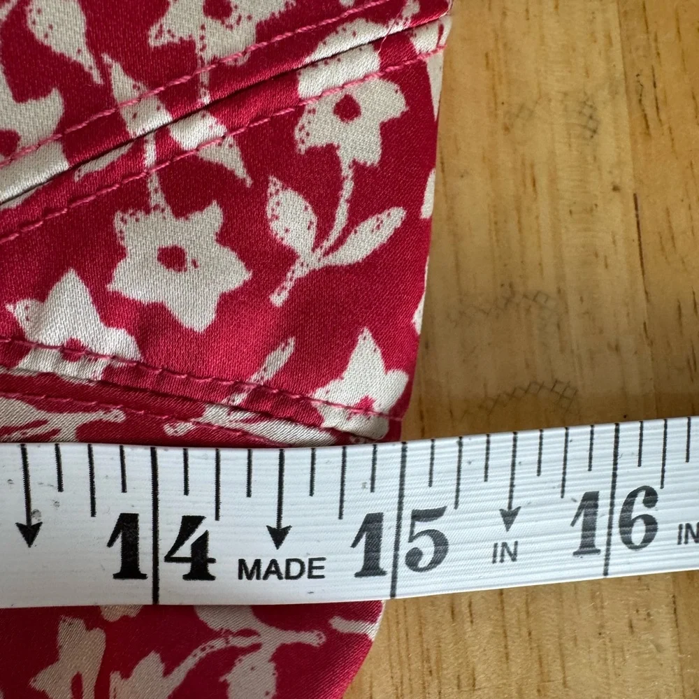 Free People On Our Radar Red Floral-Print Satin Mini Dress/Tunic Size Medium - Picture 14 of 15
